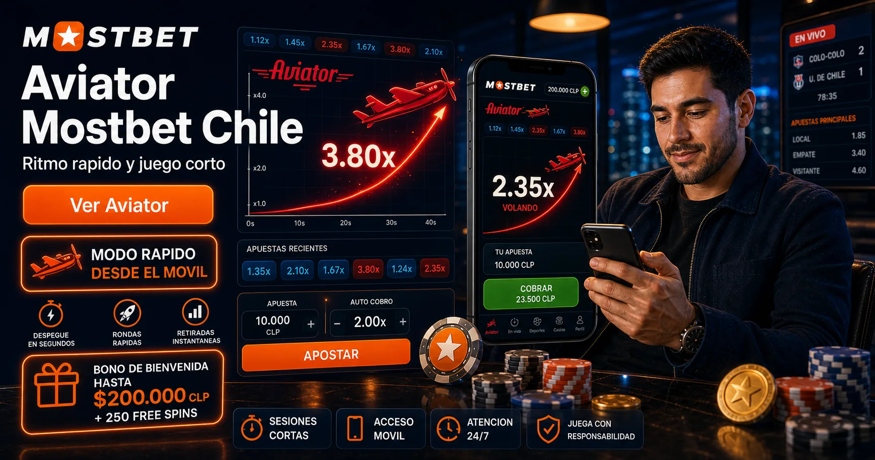 Mostbet Aviator Chile: mecánica y riesgo