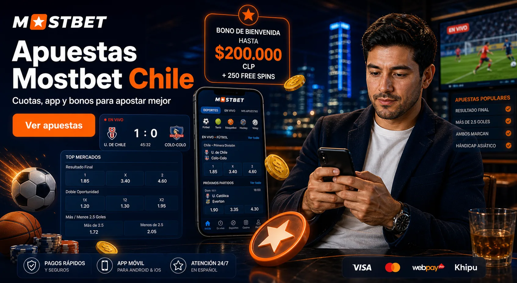 Mostbet Chile sportsbook page banner